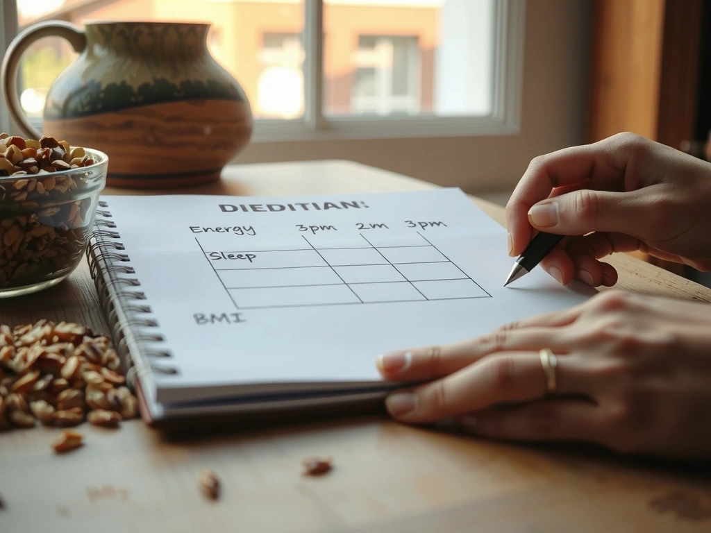 Ręka dietetyka kreśli nieregularną linię na wykresie